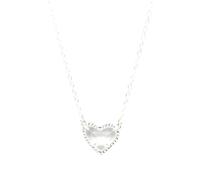 QYYZTQY Silver Women Geometric Love Heart Shape Drusy Stone A Druzy Jewelry with Resin Shell Light Blue Necklace for Valentine's Day