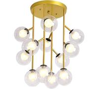 QYYZTQY Sputnik 12 Lights Chandeliers Mid Century Ceiling Black Iron Retro Pendant Light Compatible with Kitchen Dining Room, Chandelier