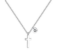 QYYZTQY Tiny Cross Initial Women| Heart Birthstone | Letter Stainless Steel Pendant First Communion Baptism Christmas Birthday Gifts Jewelry for Girls