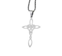 QYYZTQY Vintage Silver Witch Pendant A Celtic Cross Necklace for Men
