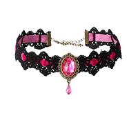 QYYZTQY Women and Girls Retro Gothic Lace Choker Elegant Necklace Black Costume Pearls Necklaces for