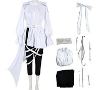 QYZ Costume de Lucaz Alienstage personnage d'anime costume blanc avec perruque costume de fête d'Halloween (A, 3XL)