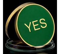 QYZXTH 1 pièce Oui ou non prédiction de la pièce de Monnaie décision pièce Ouija plaqué Or Souvenirs Pièces commémoratives Décorations pour la Maison-Or