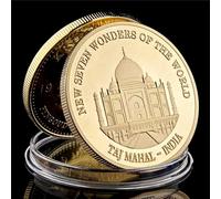 QYZXTH 2017 Inde Asiatique Taj Mahal Monde Nouveau Sept Merveilles Plaqué Médaille De Pièce D’Or pour Collection-défaut