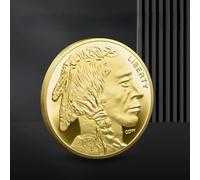 QYZXTH American Buffalo Golden Coin : Une médaille commémorative Unique en l’Honneur de la tête du Vieil Homme de Bison !-Or