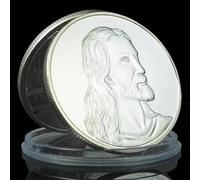QYZXTH La Cène Jésus Revival Pièce commémorative Bible chrétienne Collection de Cadeaux de Collection Decor-Argent