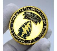 QYZXTH Pièce Souvenir en Or plaqué Argent de la Force spéciale de l’armée américaine Pièce commémorative de Collection d’éventails Militaires