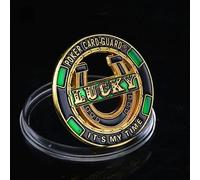 QYZXTH Poker Card Guard Protector Cartes de Poker Ensemble de jetons Souvenir en métal Pièce de Casino Jeu de Poker Accessoires Hold’em Pièce Porte-Bonheur pour lui-style-34