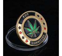 QYZXTH Poker Card Guard Protector Cartes de Poker Ensemble de jetons Souvenir en métal Pièce de Casino Jeu de Poker Accessoires Hold’em Pièce Porte-Bonheur pour Lui-Style-2