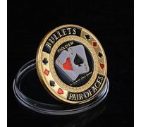 QYZXTH Poker Card Guard Protector Cartes de Poker Ensemble de jetons Souvenir en métal Pièce de Casino Jeu de Poker Accessoires Hold’em Pièce Porte-Bonheur pour lui-style-21