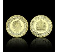 QYZXTH Reine d’Angleterre Or/Argent Pièces de Collection Elizabeth II Coin en Capsule Great People Commemorative Coin-1pc Or