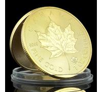 QYZXTH Reine Elizabeth II Canada Pièce Souvenir sans Monnaie Feuille d’érable plaquée Or Pièce commémorative Collectionner Artisanat Cadeau-défaut