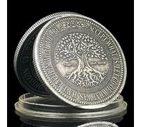 QYZXTH Rien ne Dure éternellement Arbre de Vie Sovenior Pièce commémorative Artisanat Antique Cadeaux de Collection - Argent Antique