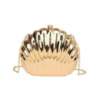 QYZXTH Sacs de soirée en forme de coquillage for femmes, pochettes de mariage, sac à main de mariée, perles, mode, chaîne, sacs de fête(Gold)