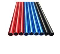 QYZXTH Tube en Aluminium anodisé 6063 de Longueur 500 mm, diamètre extérieur 5-20 mm, Tube en Alliage d'aluminium coloré, Rouge vin/Bleu trésor/Noir Mat(Black,12x1x500mm 2pcs)