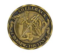 QYZXTH US Challenge Coin Shellback Crossing The Line Souvenir Cadeau de Collection Pièce Militaire plaquée Pièce commémorative - Marine