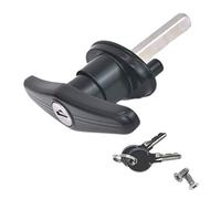 QZATTCAEN Capot de camionnette, capuchon de camping-car, poignée en T, avec 2 clés pour la plupart des marques de bouchons de camion, surpiqueurs, camping-car, finition noire avec revêtement en poudre