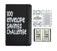 QZAVIRE Livre de rangement budgétaire pour 100 jours - Facile et amusant - Planificateur financier avec suivi - Organiseur portable pour budget - Noir