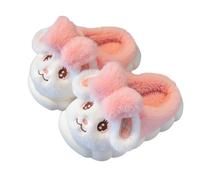 QZBAOSHU Pantoufles Lapin Filles Bébé Mignonnes Chaudes Douces et Moelleuses Doublure en peluche à Mémoire de Forme Semelle en Caoutchouc Antidérapante Intérieur et Extérieur Hausschuhe Rosa 20/21 EU
