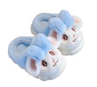 QZBAOSHU Pantoufles Lapin Filles Bébé Mignonnes Chaudes Douces et Moelleuses Doublure en peluche à Mémoire de Forme Semelle en Caoutchouc Antidérapante Intérieur et Extérieur Hausschuhe Bleu 36/37 EU