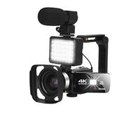QZCX Digital Camera, 4k Ultra HD Caméscope vidéo caméscope caméra numérique avec Enregistrement Vocal enregistreur de caméra vlogging 16x Zoom numérique 270 degrés Rotation Webcam(64G SD Card)