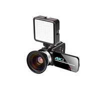 QZCX Digital Camera, Caméra vidéo Vlogging 4K Caméscope for l'enregistrement Vlog 5 6MP Et Ivre Caméras de Vision de Nuit Caméra de Pochette de Poche avec Fonction WiFi(32G SD Card,Giallo)