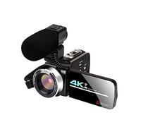 QZCX Digital Camera, Caméscope 4K caméra vidéo 5 6MP WiFi en Direct Streaming Vlogging Caméra avec écran Tactile Zoom numérique 18x(16GB SD Card,AF2 Mic)