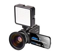 QZCX Digital Camera, Caméscope de caméra vidéo 4K 5 6MP WiFi Vlogging for Vlog RecordingScapeScape Touch Screen Vision Night Vision Digital Zoom Camera(16GB SD Card,AF2 Flash Lens)