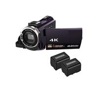 QZCX Digital Camera, Caméscope de caméra vidéo numérique 4K 1080P 48MP WiFi Digital 16x Zoom caméscope enregistreur avec écran Tactile capacitif à 3 Pouces Ivre Vue Infrarouge(Coffee 2pcs Batterie)