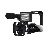 QZCX Digital Camera, Caméscope vidéo 4K avec Microphone WiFi 56MP Streaming en Direct 18x 270 degrés Rotation Touch Screen Vision Nocturne HD Enregistreur cam(32 G SD Card,AF2 Camera Kit)