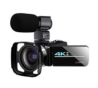 QZCX Digital Camera, Caméscope vidéo 4K WiFi 56MP Vlogging Caméra 18x 270 degrés Caméra vidéo numérique avec Microphone Touch Screen Vision Nocturne HD Enregistreur(Standard,AF2 Mic Lens Hood)