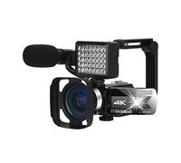 QZCX Digital Camera, Caméscope vidéo vidéo, 4K WiFi Night Vision 5 6MP Écran Tactile de Remplissage encastré Vlogging for la caméra Webcam(64GB SD Card,K1 Gray Camera kit)