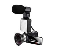 QZCX Digital Camera, Digital Video Camera Camcorder 2.7K Camcorder for Vlogging 3 0MP 16X Digital Zoom 3.0Inch WiFi Function Video Cameras with Audio/Video(32G SD Card,DV02-Mic-Lens-Light)