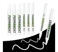 QZDAFFIC 8 Pièces Marqueur Blanc Indélébile 1 MM et 3 MM | Feutre Acrylique Blanc Permanent, Séchage Rapide pour Vêtements Verre Roche Bois Métal Pierre Plastique