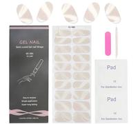 QZDAFFIC Film à ongles durcissant aux UV, en gel UV, rose clair, blanc, argent français, autocollant, décoration DIY pour femmes