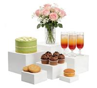QZDAFFIC Lot de 6 Présentoirs à Gâteau Acrylique, Plateau Aperitif Buffet Support Gateau, 3x4x5x6x7x8 Inch Présentoir à Cupcakes pour Anniversaire Fête Mariage