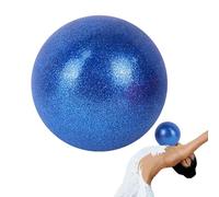 Qzdtue Ballon d'entraînement pour gymnastique rythmique - Bleu, violet, finition pailletée, 15 cm, taille compacte de 15 cm, idéal pour pilates, entraînement de danse et femmes