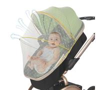 Qzdtue Bassinet Net Cover, Breathable Protective Mesh Canopy 140x55cm, Full Stroller and Crib Netting for Carriers, Carriages, Prams, Polyester, Enhanced Visual Appeal