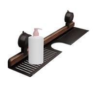 Qzdtue Bathroom Suction Shelves, Wall-Mounted Storage Rack, No-Drill Suction Holder with Heavy Duty Tray, Easy Installation for Apartment, Bedroom, RV, Kitchen, Restroom Organization and Space Saving