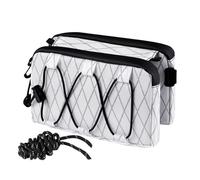 Qzdtue Bike Frame Bag, 4.72in Waterproof Cycling Seat Pack for Storage Use, Bicycle Gear Pouch with Secure Attachment Design, Carrying Bag for Commuting Biking Outdoor Phone