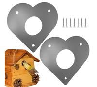 Qzdtue Bird House Hole Protector, Nesting Box Entrance Panel, Woodpecker Protection Flight Guard, Mounting Screws, Ideal for Parks, Gardens and Birdhouses, Outdoor & Indoor