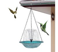 Qzdtue Birds Bath Solar Fountain, Solars Fountain Pump, Hangable Bird Feeder, 9.25x18.11 inches, Decorative Garden Accessory for Wildlife, Children, Landscape, Yard, Nature Lovers, Porch