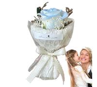 Qzdtue Bouquet de fleurs éternelles artificielles pour la Saint-Valentin, petit arrangement floral délicat, centre de table pour mariage, anniversaire, anniversaire de mariage ou décoration
