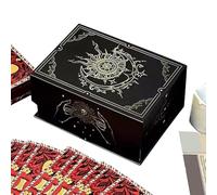Qzdtue Card Deck, Storage Organizer, Tarot Box 2.64 Inches Lightweight Magnetic Lid Holder with Portable Design, Spiritual Accessories for Family Party and Meditation Divination