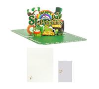 Qzdtue Carte de Vœux Saint-Patrick,Vœux 3D Cartoon | Carte Pop à Thème Irlandais,Pour Femmes Mères Filles Sœurs Épouses Fils Amis Pères Garçons Maris Fêtes Écoles