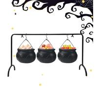 Qzdtue Cauldron Bowl, Cauldron Candy, Iron Pot Bucket, Black, Halloween Treat Container Servers for Kitchen Dining Table Home Porch Party Decoration Indoor Outdoor Use, Long Lasting