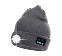 Qzdtue Christmas Stocking Stuffers, Knitted Beanie With Light, Beanie With LED Light, Hiking Beanie, Jogging Beanie, Wireless Beanie Hat, Night Cycling Beanies for Hiking, Jogging, Night Cycling