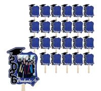 Qzdtue Double Sided Face Fans, Graduation Photo Cutouts, 24 Piece DIY Fan Set with Handle, Thick Paper Party Hand Fans, Custom Print Celebration Design, School College Event Souvenir Use