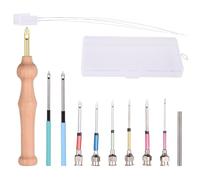 Qzdtue Embroidery Needles Crochet, Punch Needle Pen Set, Hand Sewing, 14.5cm/5.7inches Stitching Kit Adults, Carpets, and Tablecloths Material: Wood, Metal, Pp