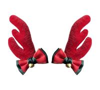 Qzdtue Ensemble de cornes de renne festives pour casque de 12 cm, accessoire de costume en mousse, clips de casque réglables avec design mignon, pour et adultes pour Noël, Halloween, fête